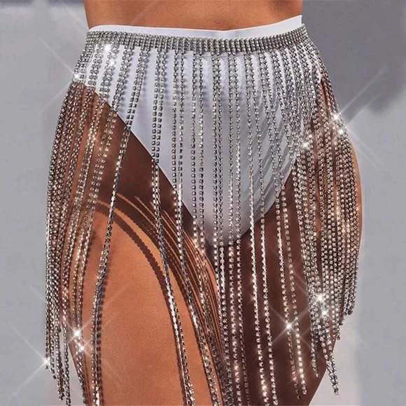 NEW Sparkling Bling Swarovski Crystal Rhinestone Skirt - Picture 2 of 6